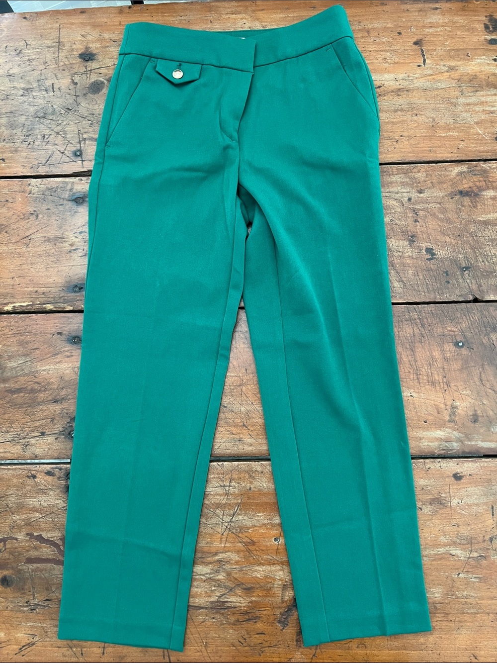 LOFT Emerald Green Tailored Dress Pants - Size 00P. 24.5” inseam